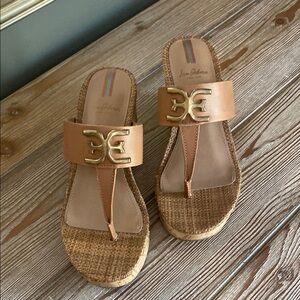 Sam Edelman Brown and Gold Sandals size 6